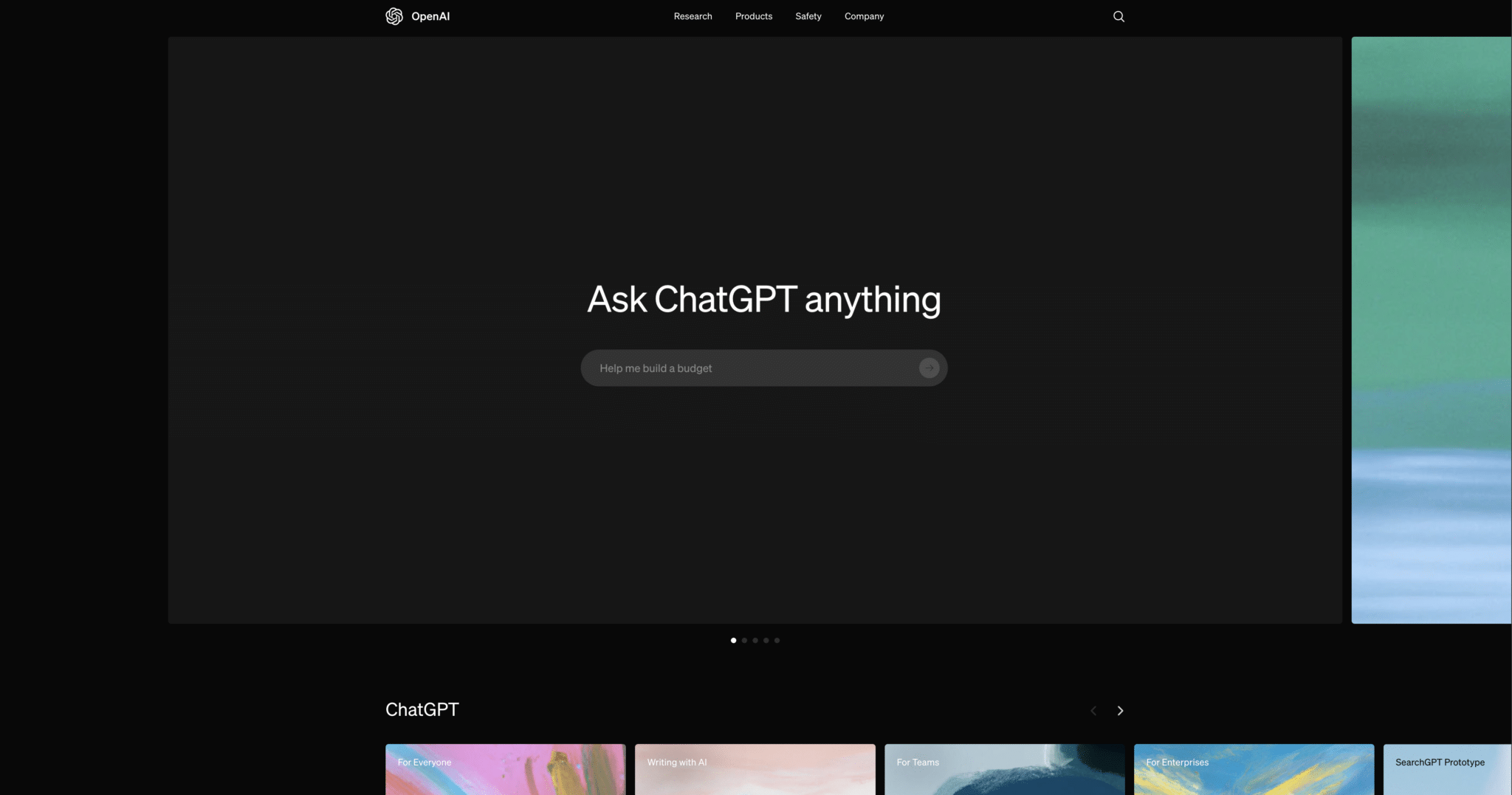 2024 screenshot of OpenAI's Chat GPT Tool