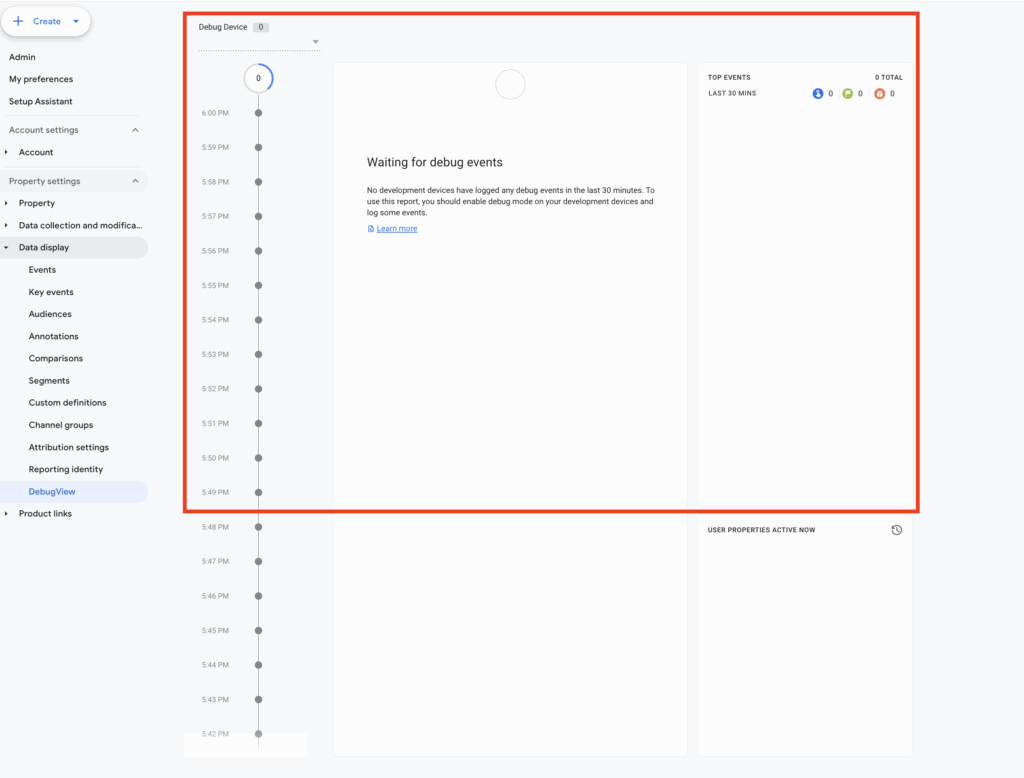 Step three of getting to DebugView for events
