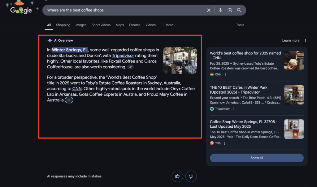 AI Powered Search Result