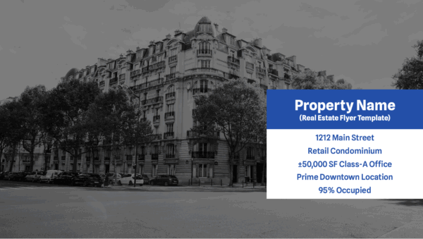 Commercial Real Estate Flyer Template Cover Slide