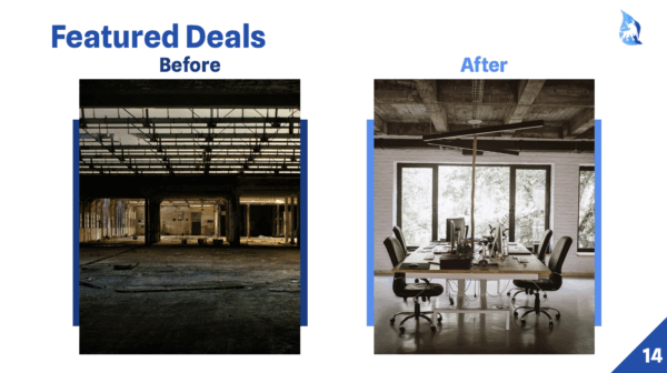 Commercial Real Estate Newsletter Template Before and After Slide